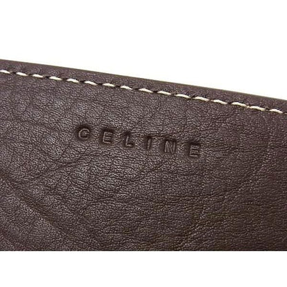 Celine Triomphe Leather Card Case Holder Business Brown — view 5