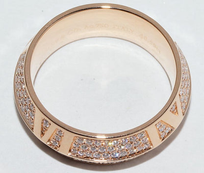 Tiffany & Co 18K Pink Gold Paved Diamond 059ct Atlas X Closed Wide Ring