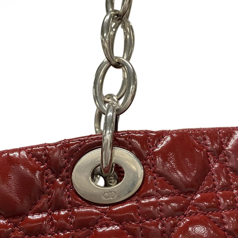 Dior/christian Dior Tote Bag Canage Stitch Red Leather