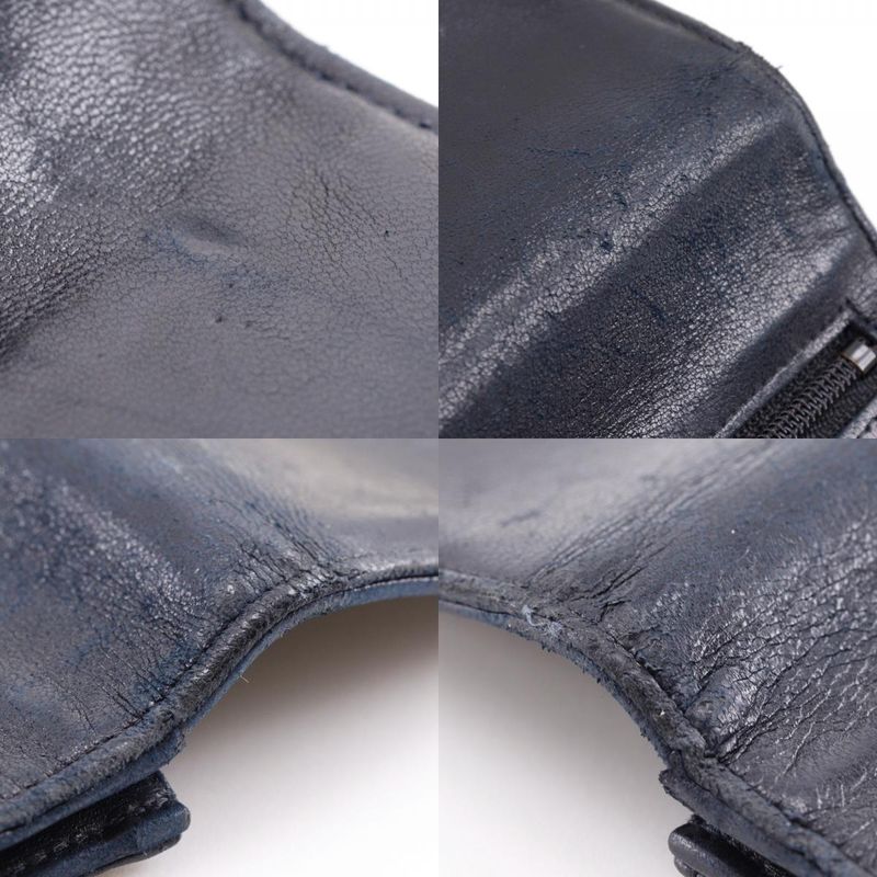 Chanel Coco Mark Vintage Lambskin Black Women's Long Wallet