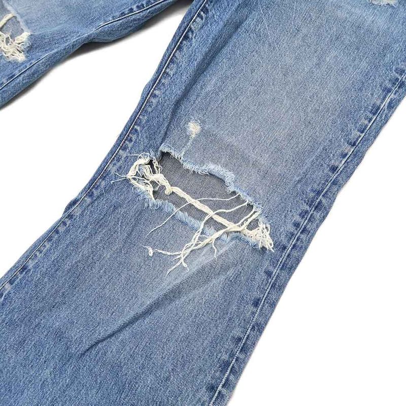 Gucci Denim Pants Damaged Processing 27 Size Light Blue Women's Apparel