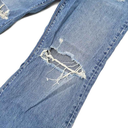 Gucci Denim Pants Damaged Processing 27 Size Light Blue Women's Apparel