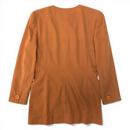 Dior Collarless Jacket Wool 7 Sizes Orange — view 3