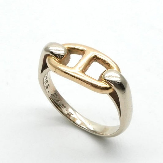 Hermes Chaine D'ancre Ring 750 925 Silver