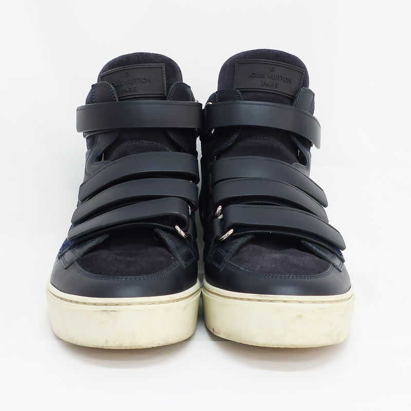 Louis Vuitton High Cut Sneakers - Suede Navy - Notation Size 6.5