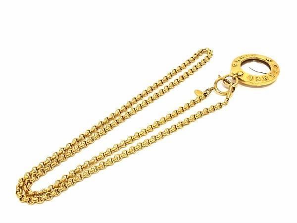 Chanel Coco Mark 2 8 Mirror Necklace Pendant Accessories Women's Gold Fc9058