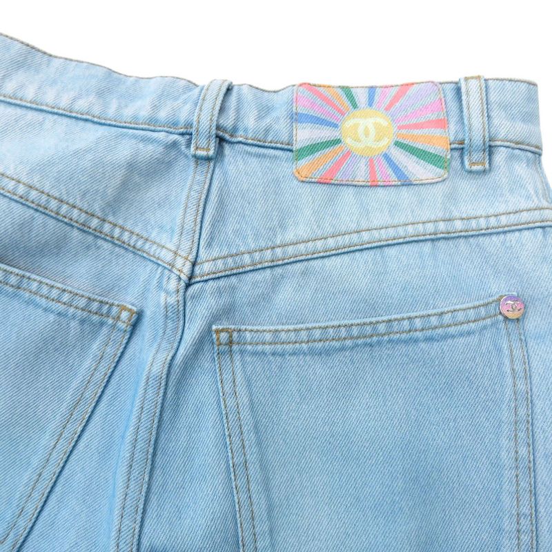 Chanel Wide Denim Coco Button Gradient P76361 Cotton Blue 1075 Chanel