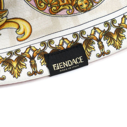 Fendace Fxq698 Silk Fendi Versace Reversible FF Logo Allover Hat With Logo