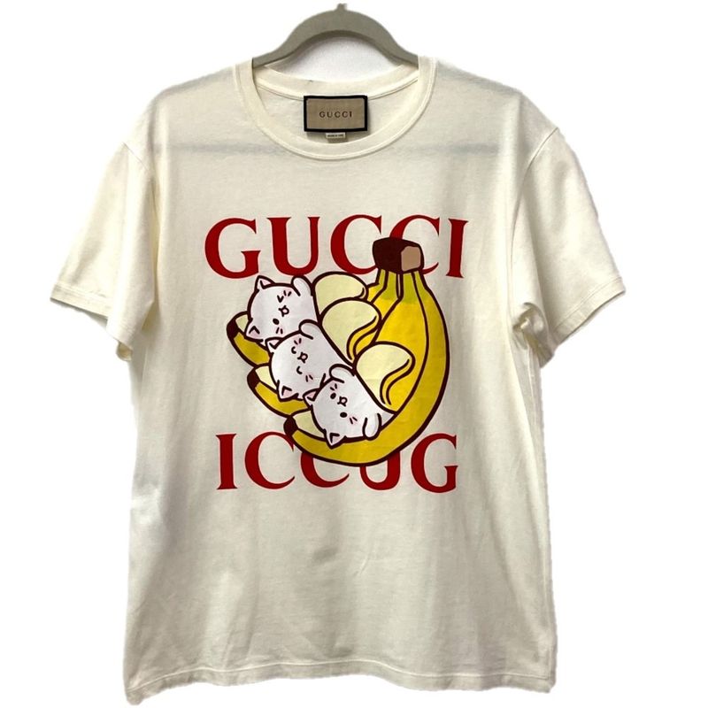 Gucci Short Sleeve T-shirt With Bananya Character 615044 Cotton White