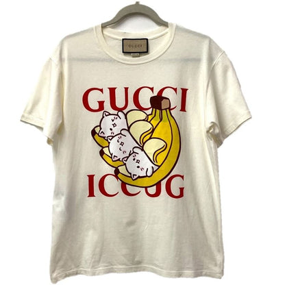 Gucci Short Sleeve T-shirt With Bananya Character 615044 Cotton White