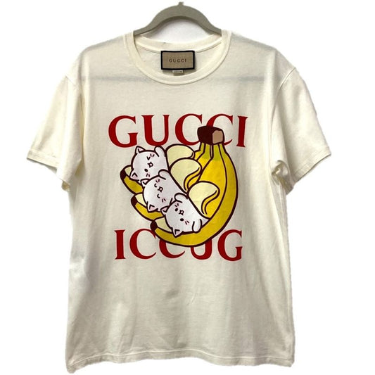 Gucci Short Sleeve T-shirt With Bananya Character 615044 Cotton White