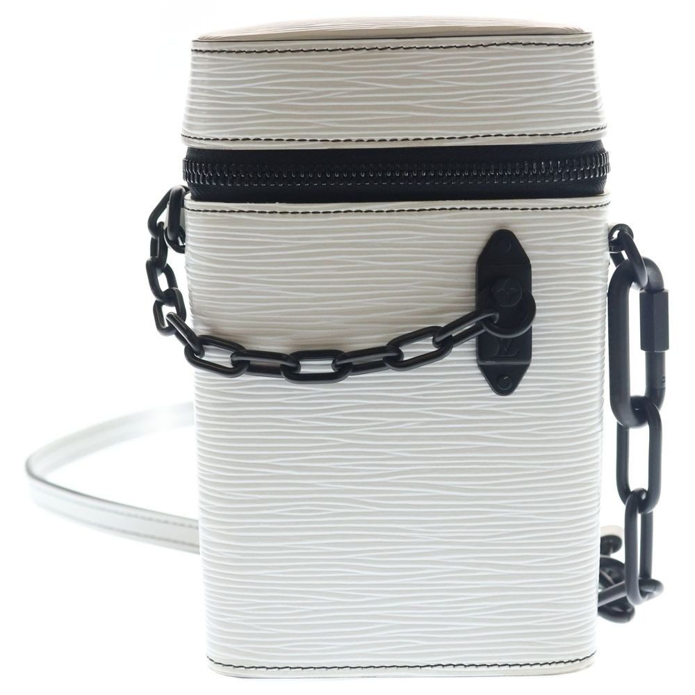 Louis Vuitton Phone Box Epi Leather Chain Shoulder Bag Black White