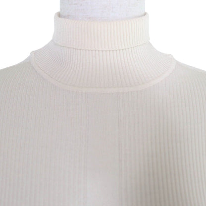 Hermes Silk Wool Carre Embroidery Turtleneck Long Sleeve Knit Ivory 36 Sweater — view 4