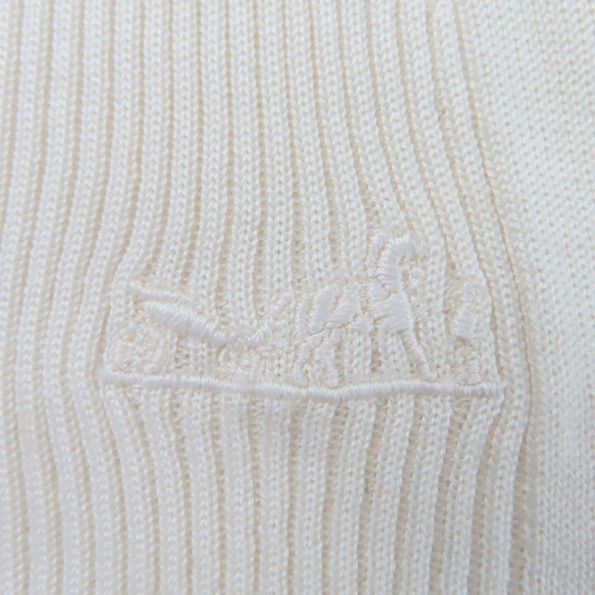 Hermes Silk Wool Carre Embroidery Turtleneck Long Sleeve Knit Ivory 36 Sweater — view 5