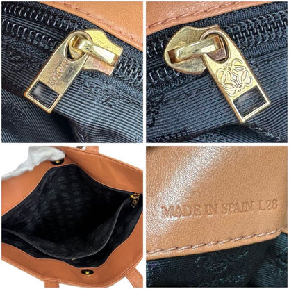 Loewe Anagram Logo Mini Tote Handbag Pink Beige Lame Metallic