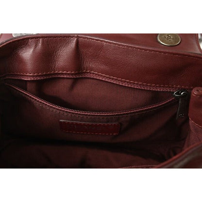 Chanel Chain Shoulder Bag Saddle Lambskin Quilted Bordeaux — view 9
