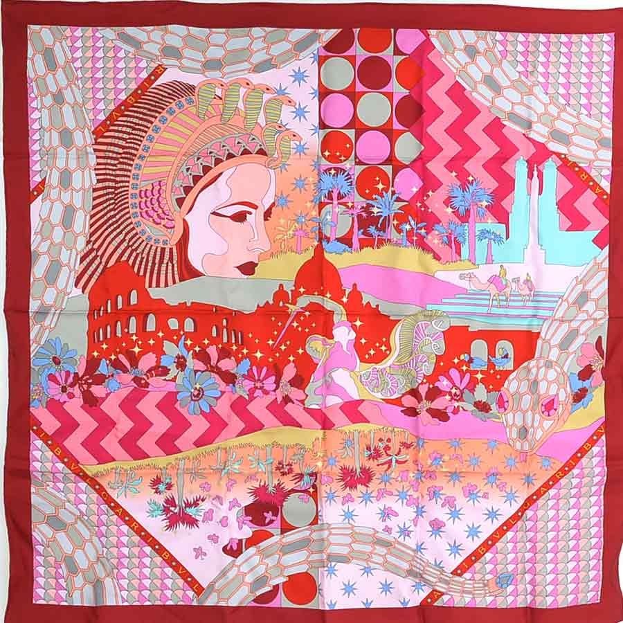 Bvlgari Scarf Silk Red