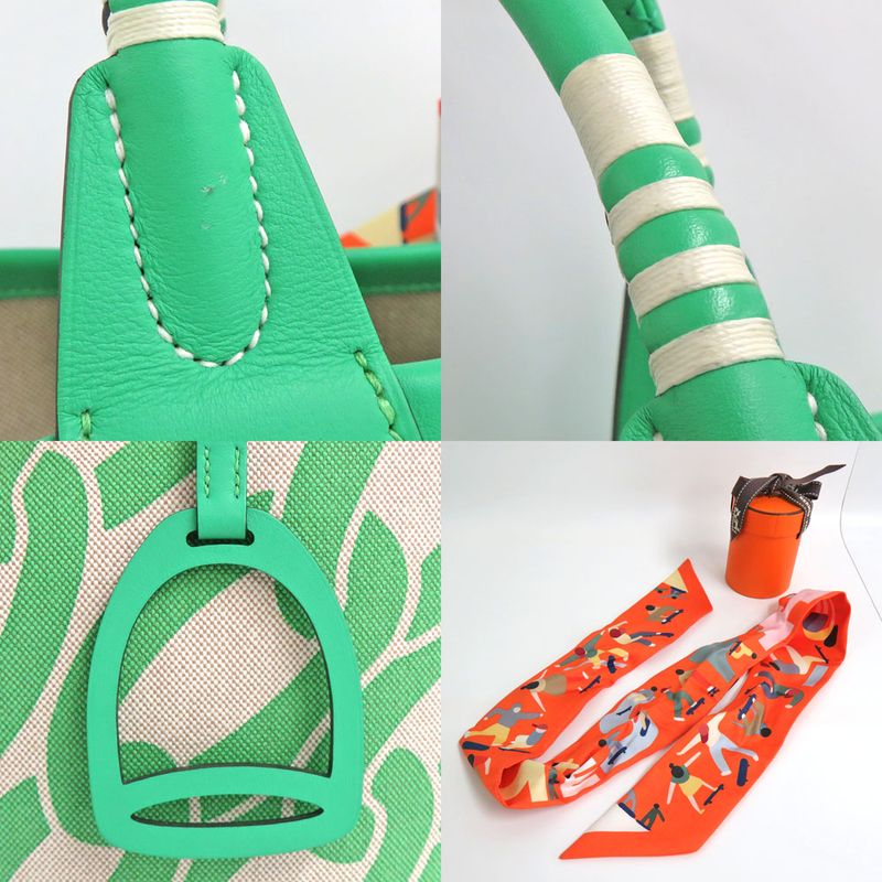 Hermes Sac Steeple 25 H084533ckaa Vert Comics Tote Bag Green