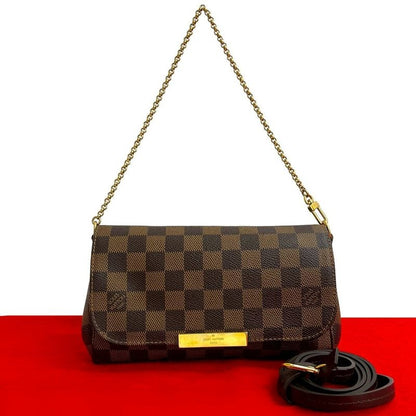 Louis Vuitton Favorite PM Damier Leather 2-Way Mini Shoulder Bag Pochette Brown