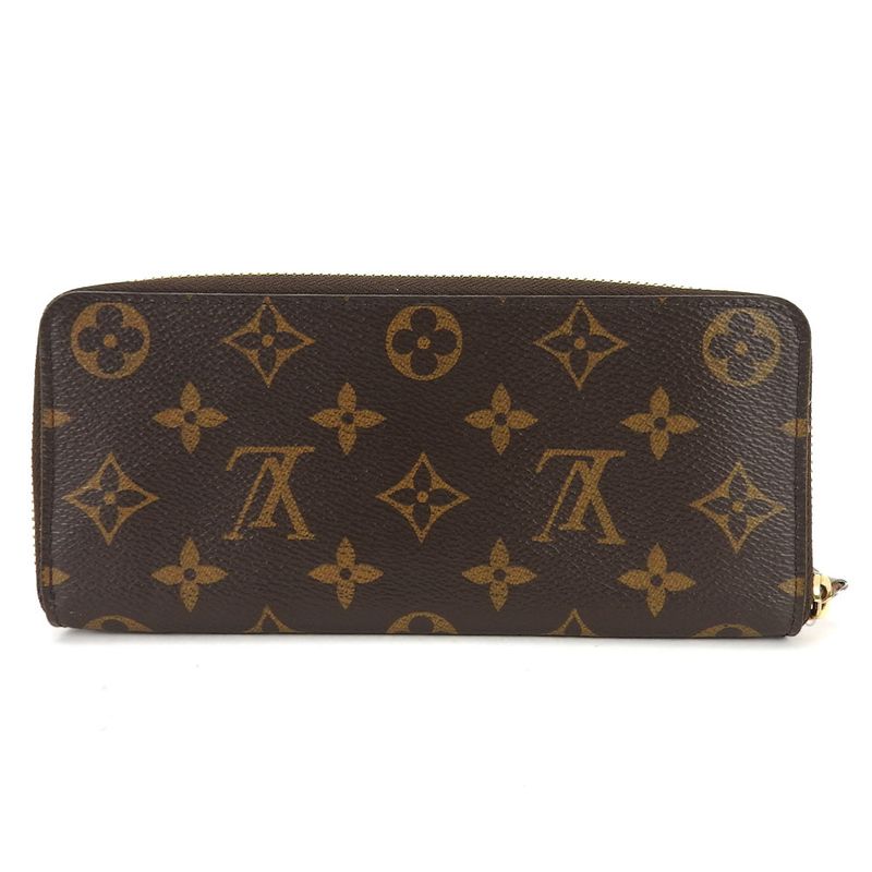 Louis Vuitton Portefeuille Clemence M61298 Monogram Rose Ballerine Brown Gold