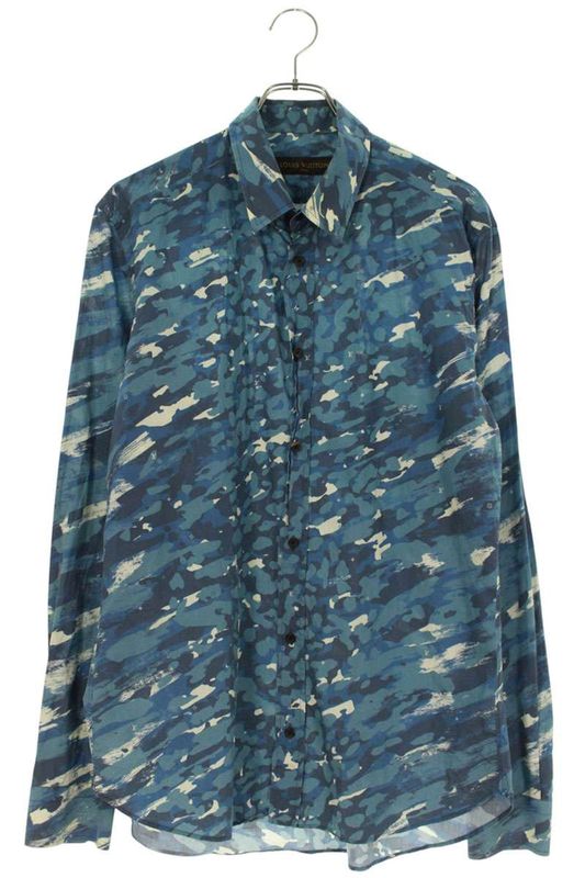 Louis Vuitton 16SS Rm161 AX3 H9s56w Camouflage Long Sleeve Shirt Men's L