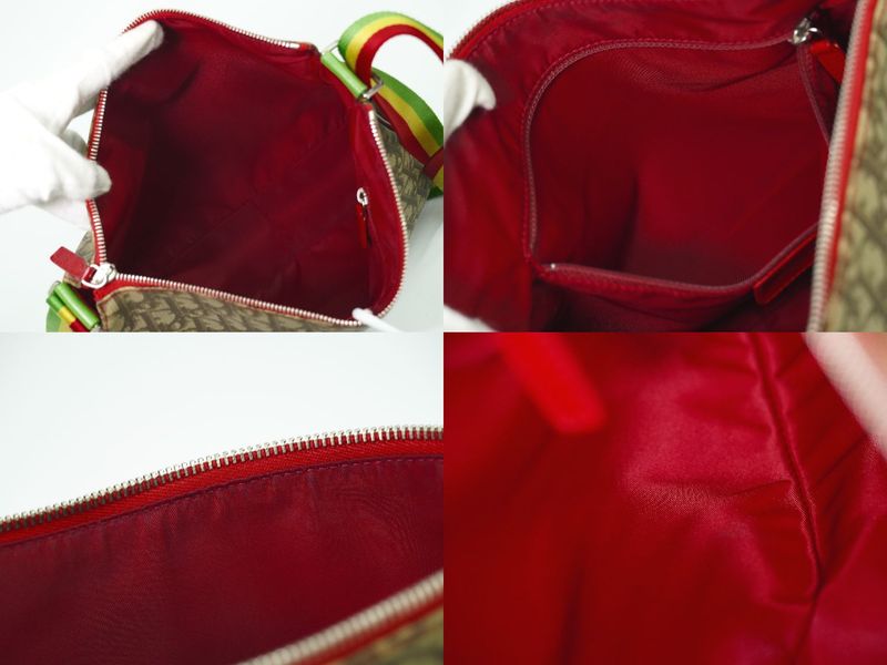 Authentic Christian DIOR Trotter Rasta Shoulder Bag Pochette PVC Brown Multicolo