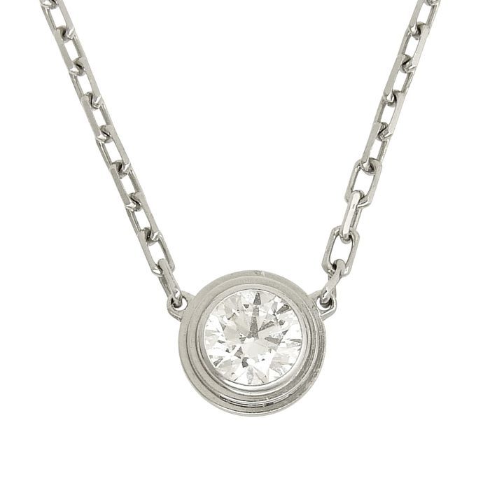 Cartier D'amour Diamond Necklace LM 18K White Gold 750 White Gold With Diamond