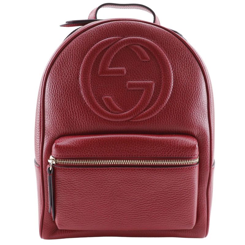 Gucci Soho Interlocking Chain Backpack 536192 Leather Red Women's Backpack/daypa