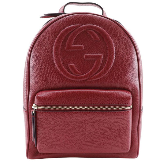 Gucci Soho Interlocking Chain Backpack 536192 Leather Red Women's Backpack/daypa