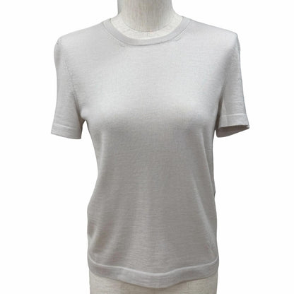 Hermes Cashmere Logo Crew Neck Short Sleeve Knit Top