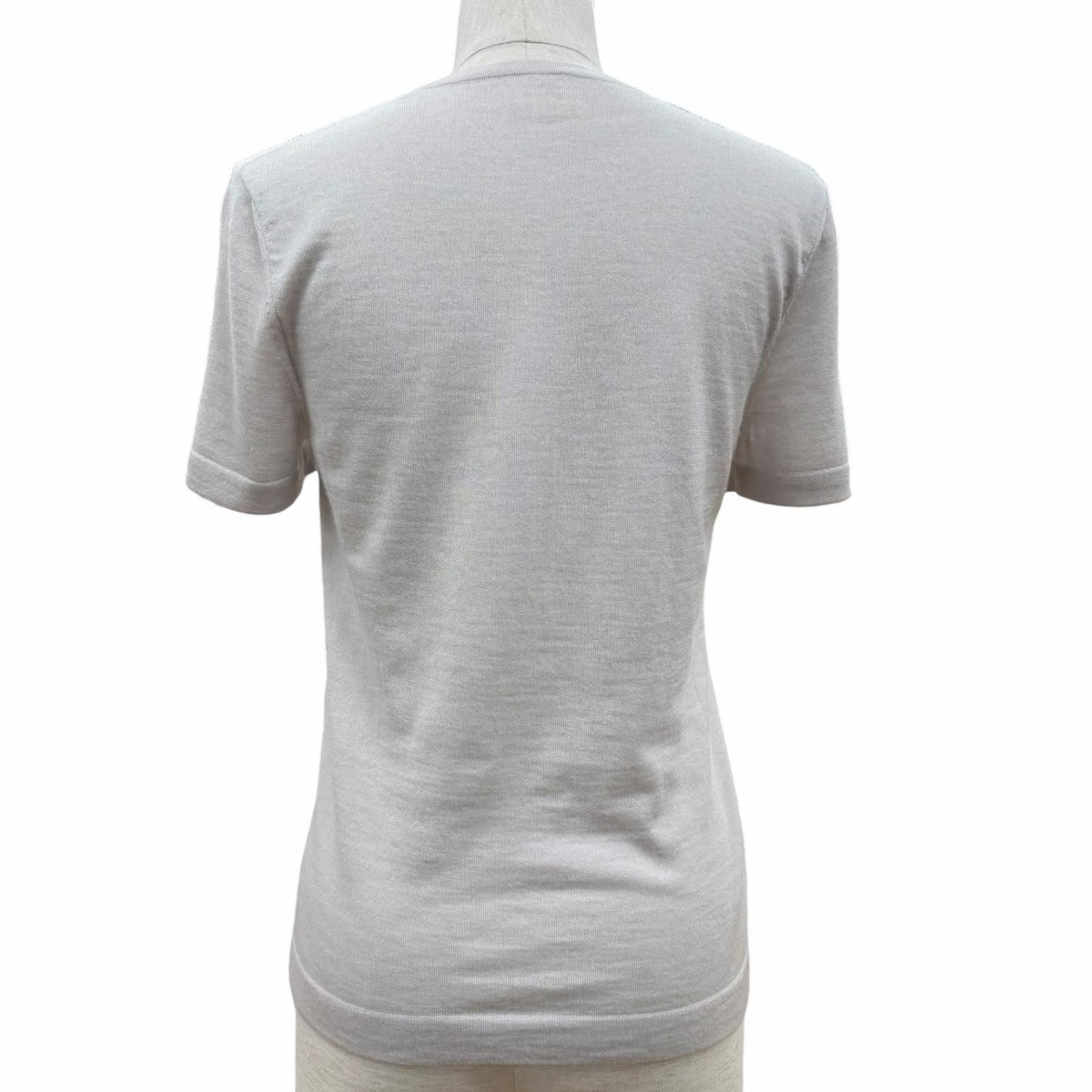 Hermes Cashmere Logo Crew Neck Short Sleeve Knit Top — view 3