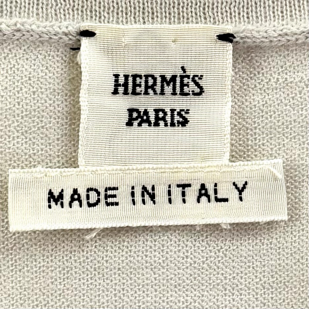 Hermes Cashmere Logo Crew Neck Short Sleeve Knit Top — view 6