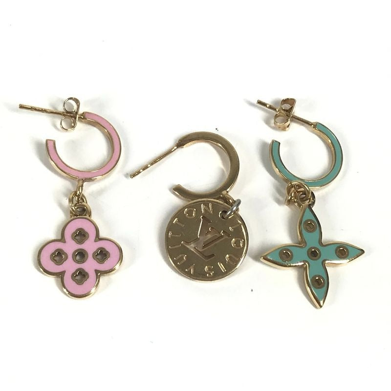 Louis Vuitton Earrings Boucle D'oreille Looping Charm Monogram Set