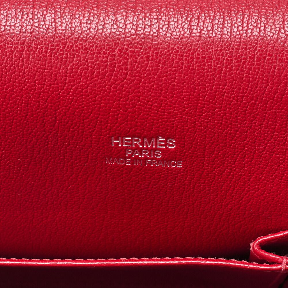 Hermes Gipsyère 34 Shoulder Bag Taurillon Clemence Rouge Casaque (silver