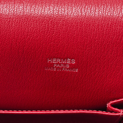 Hermes Gipsyère 34 Shoulder Bag Taurillon Clemence Rouge Casaque (silver