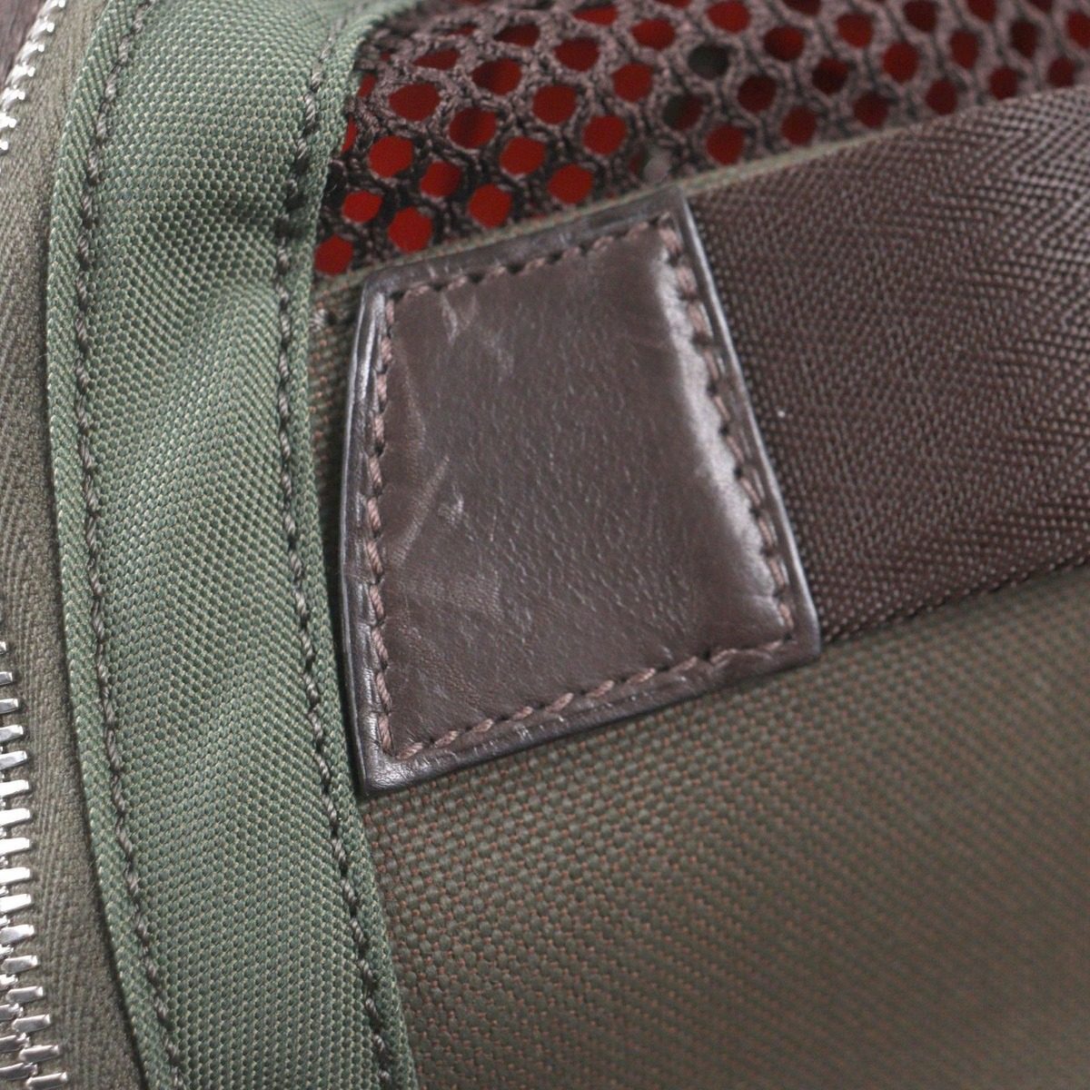 Hermes Toile Military Leather Silver 2-Way Dog Carrier Pet Boston Bag Khaki — view 16