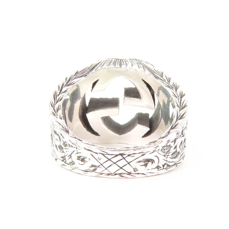 Gucci 455302 Interlocking G Arabesque Ring - Ag925 Silver 9 Size Equivalent To
