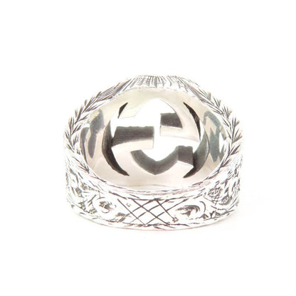 Gucci 455302 Interlocking G Arabesque Ring - Ag925 Silver 9 Size Equivalent To
