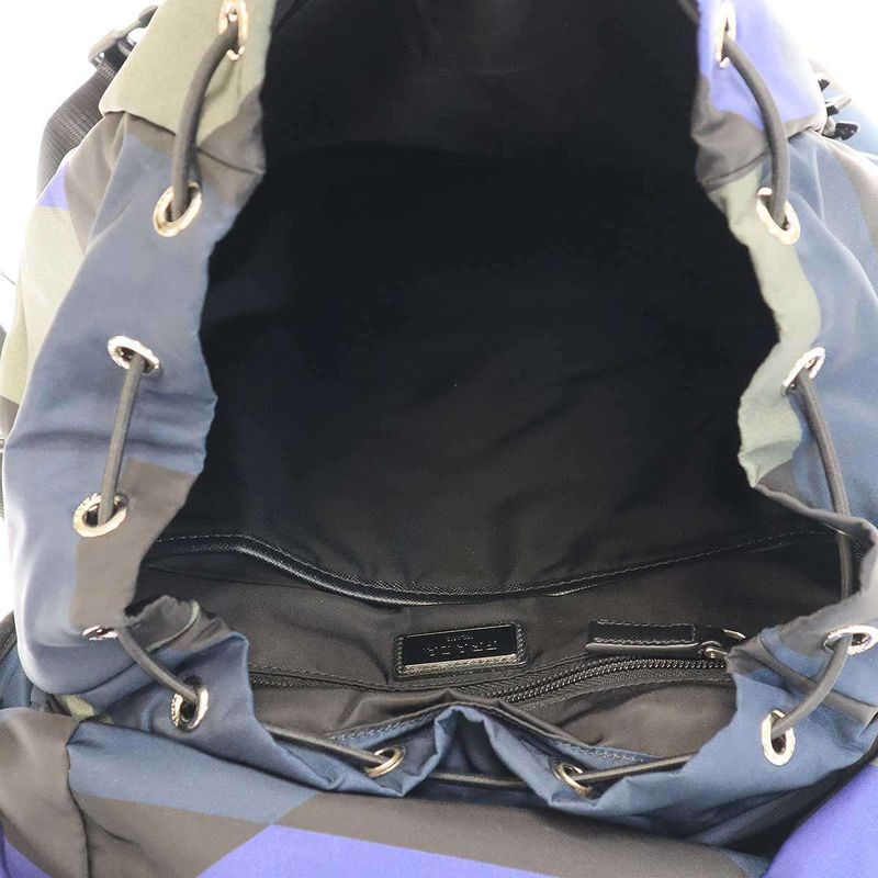 Prada 2vz135 Geometric Nylon Backpack Navy