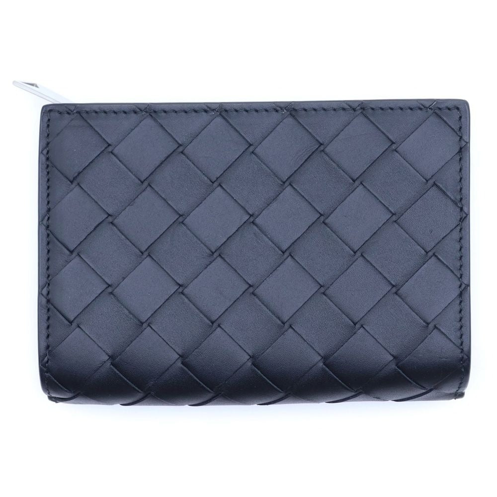 Bottega Veneta Intrecciato Bifold Wallet Compact Coin Case Black Cles