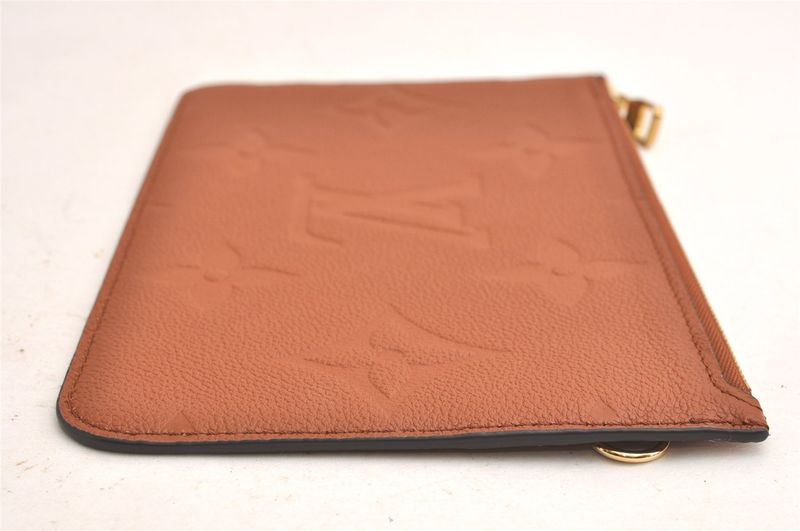 Louis Vuitton Monogram Empreinte Neverfull Pouch Wallet Brown LV 3391n