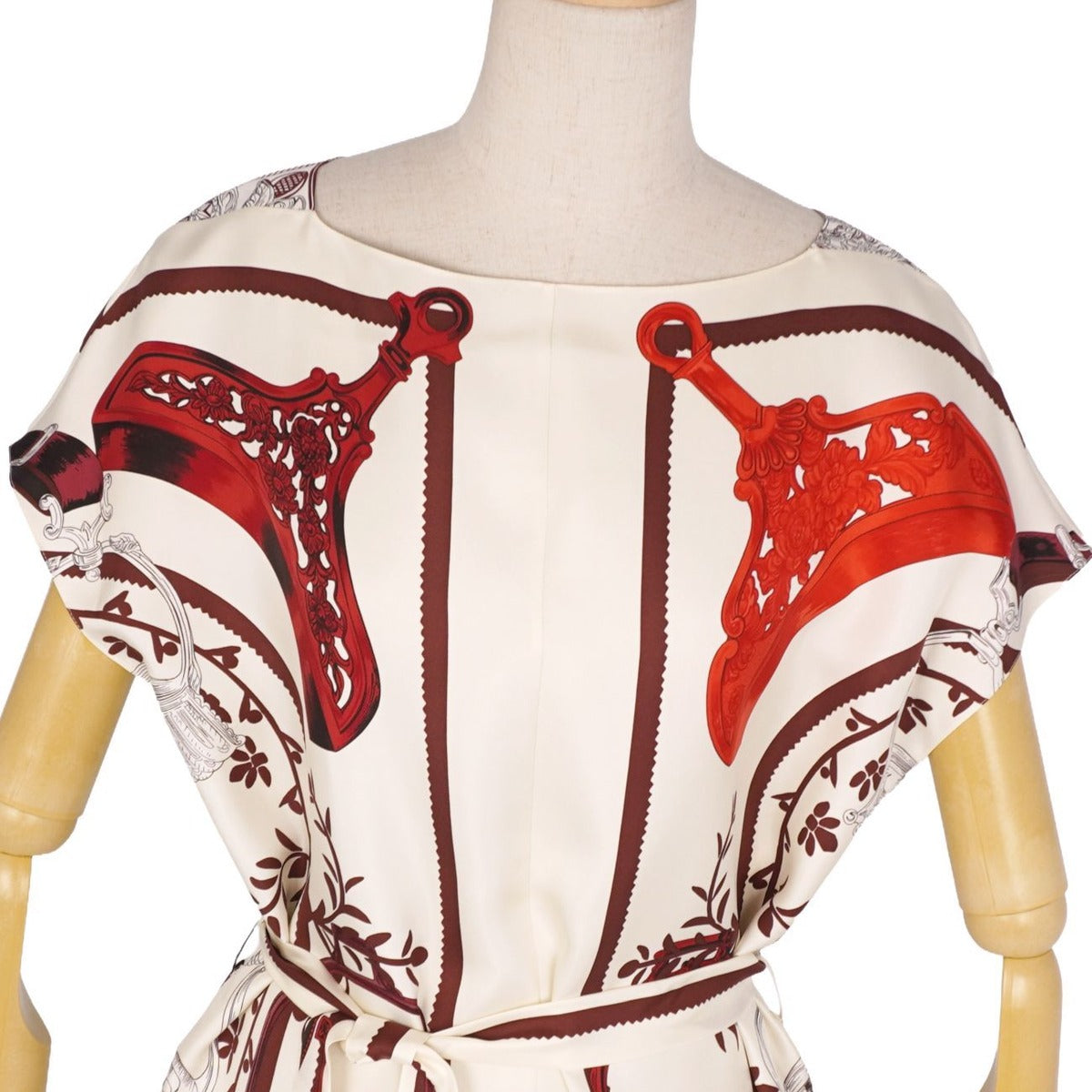 Hermes Dress Allover Pattern Twill Laine Top — view 3