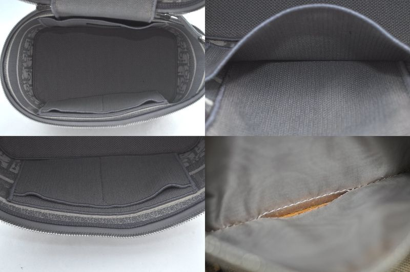 Christian DIOR Trotter Cosmetic Bag Pouch Canvas Gray 2183n