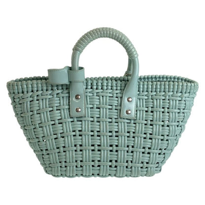 Balenciaga Enamel Basket Bistro XS Mint Green Silver Hardware 671342 Handbag