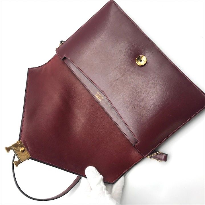 Hermes Liddy Calfskin Shoulder Bag Gold Purse