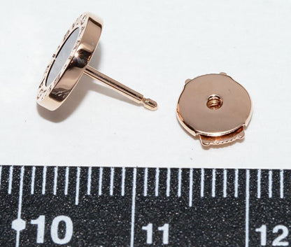 Bulgari Earrings 18K Pink Gold Onyx Bulgari Single Earrings Only One Side 354730