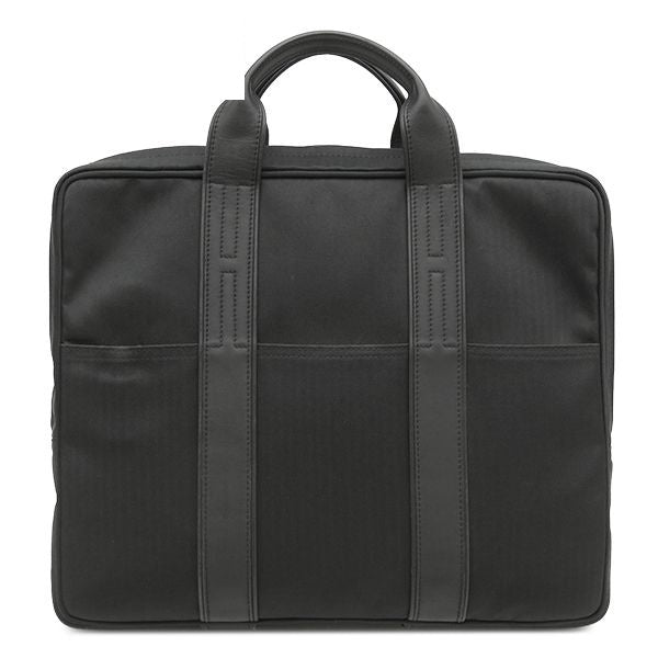 Hermes Business Bag Acapulco Odinatur Toile Chevron Leather Black Silver 2-Way