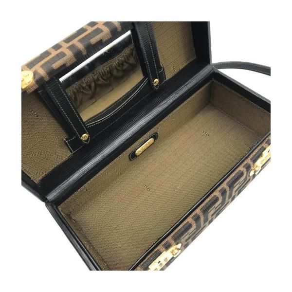 Fendi Zucca Trunk Vanity 2-Way Hand Bag Brown