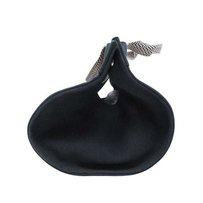 Good Hermes Cannes PM Handbag Tote Canvas Herringbone with Pouch Black Ivory