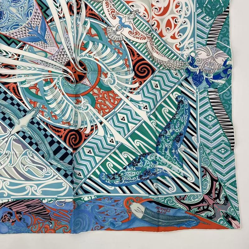 Hermes Carre 90 Silk Scarf Kawa Ora Kawa Ora Multicolor
